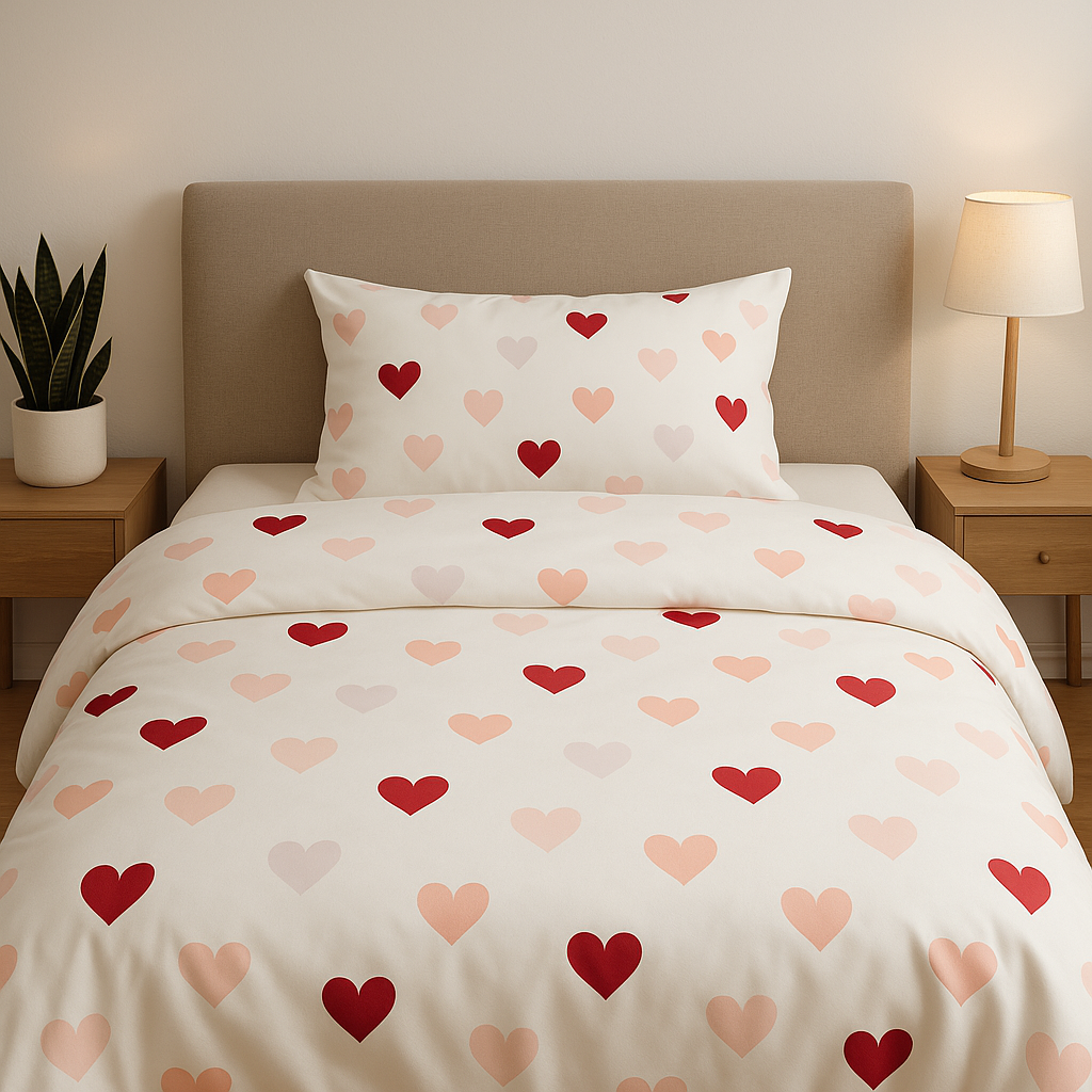 Bettwäsche - Herz Set - Einzelbett