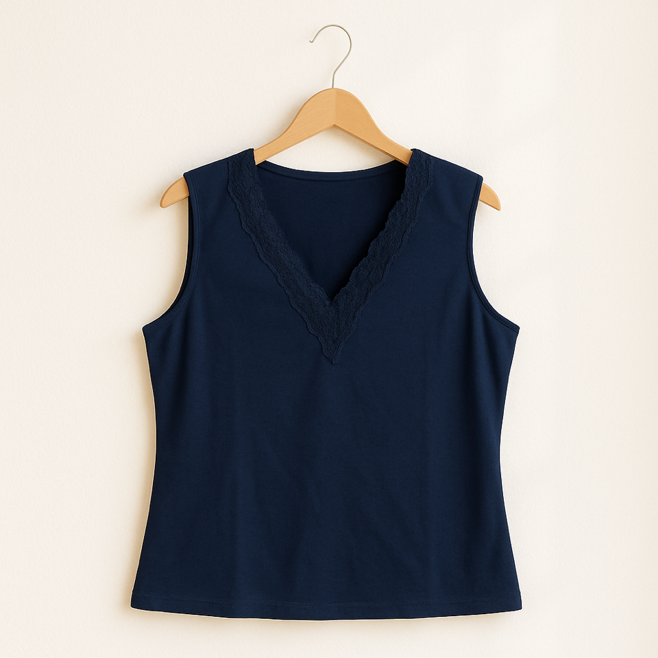 Schwarzes Top mit Spitze