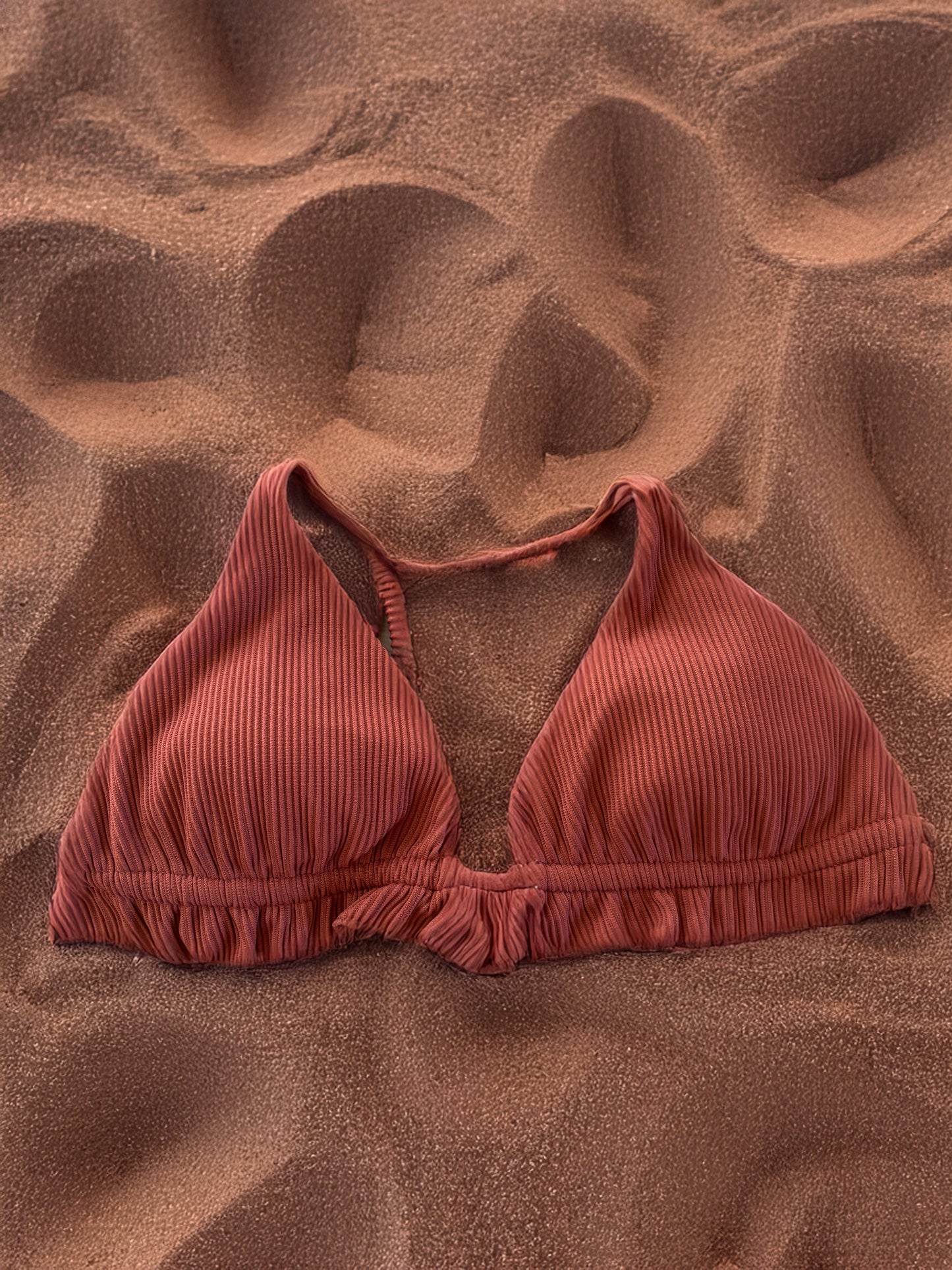 Bikini M, Rost, Oberteil, Ripp, Schlicht