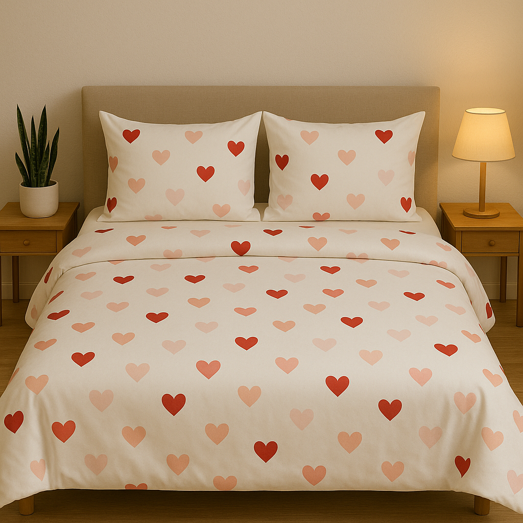 Bettwäsche Herz - Doppelbett