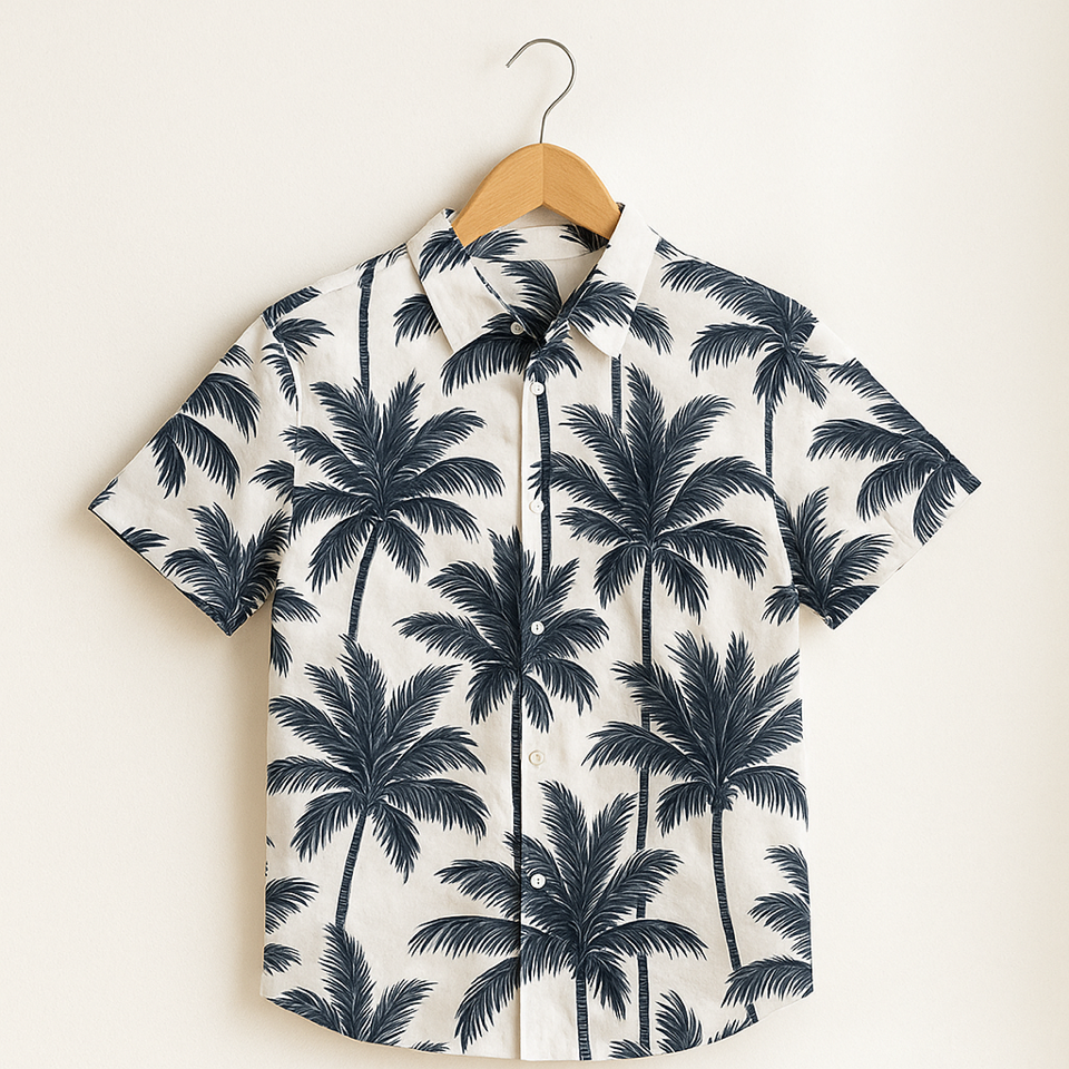 Hemd mit Palmenprint