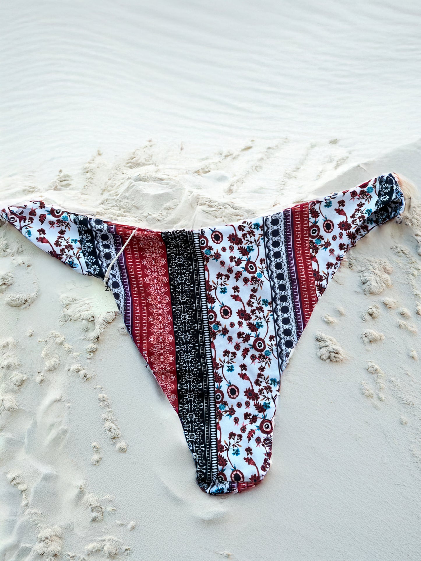 Boho Bikinihose, Swimwear, Ethno Stil, Muster Bademode, Bikini L
