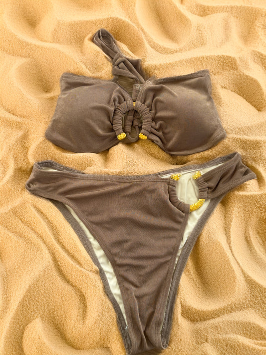 Bandeau, braun, Ring-Detail, Sommer, Strand,small