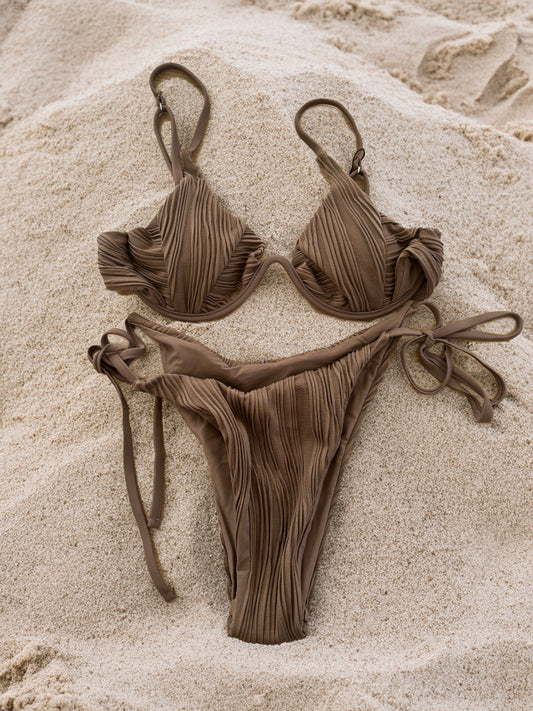 Falten, Bügel, braun, Bikini, Beachwear, small