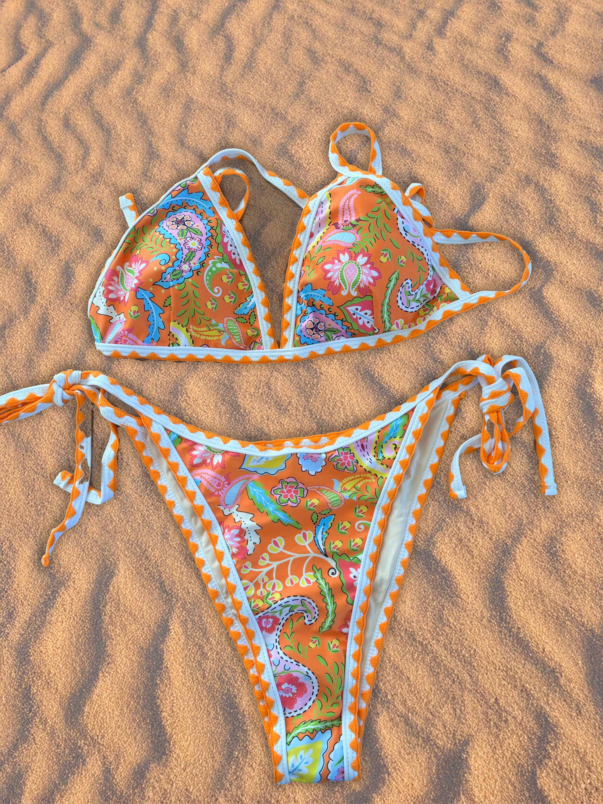 Bikini M, Paisley, Orange, Zweiteiler, Festival