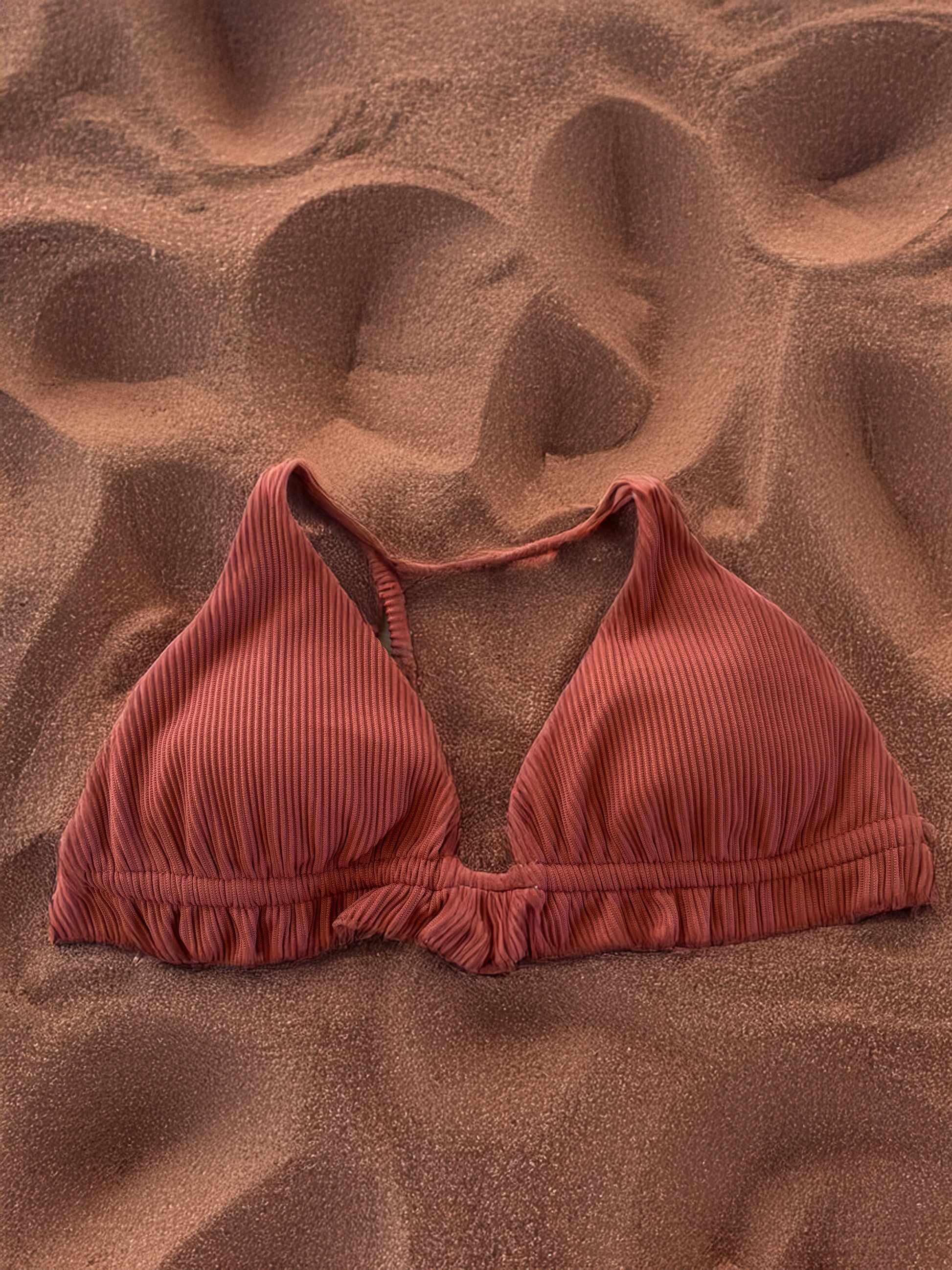 Bikini M, Rost, Oberteil, Ripp, Schlicht