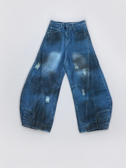 Baggy Jeans mit Used-Look