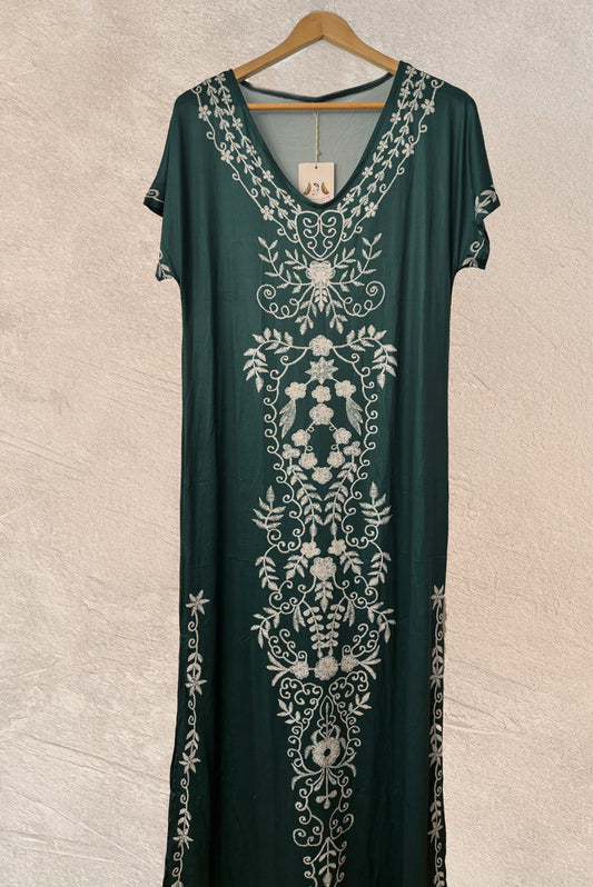 Kaftan Kleid Smaragdgrün