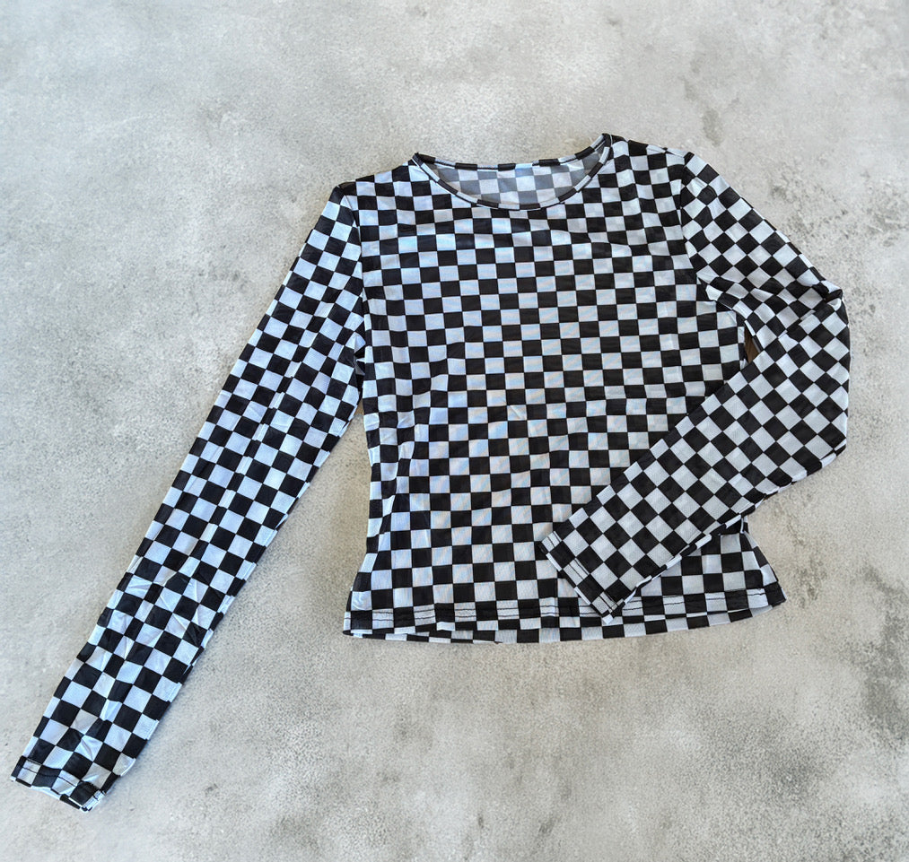 Langarmshirt kariert Damen