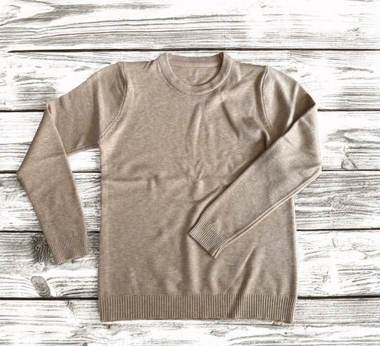 Rundhalspullover Beige